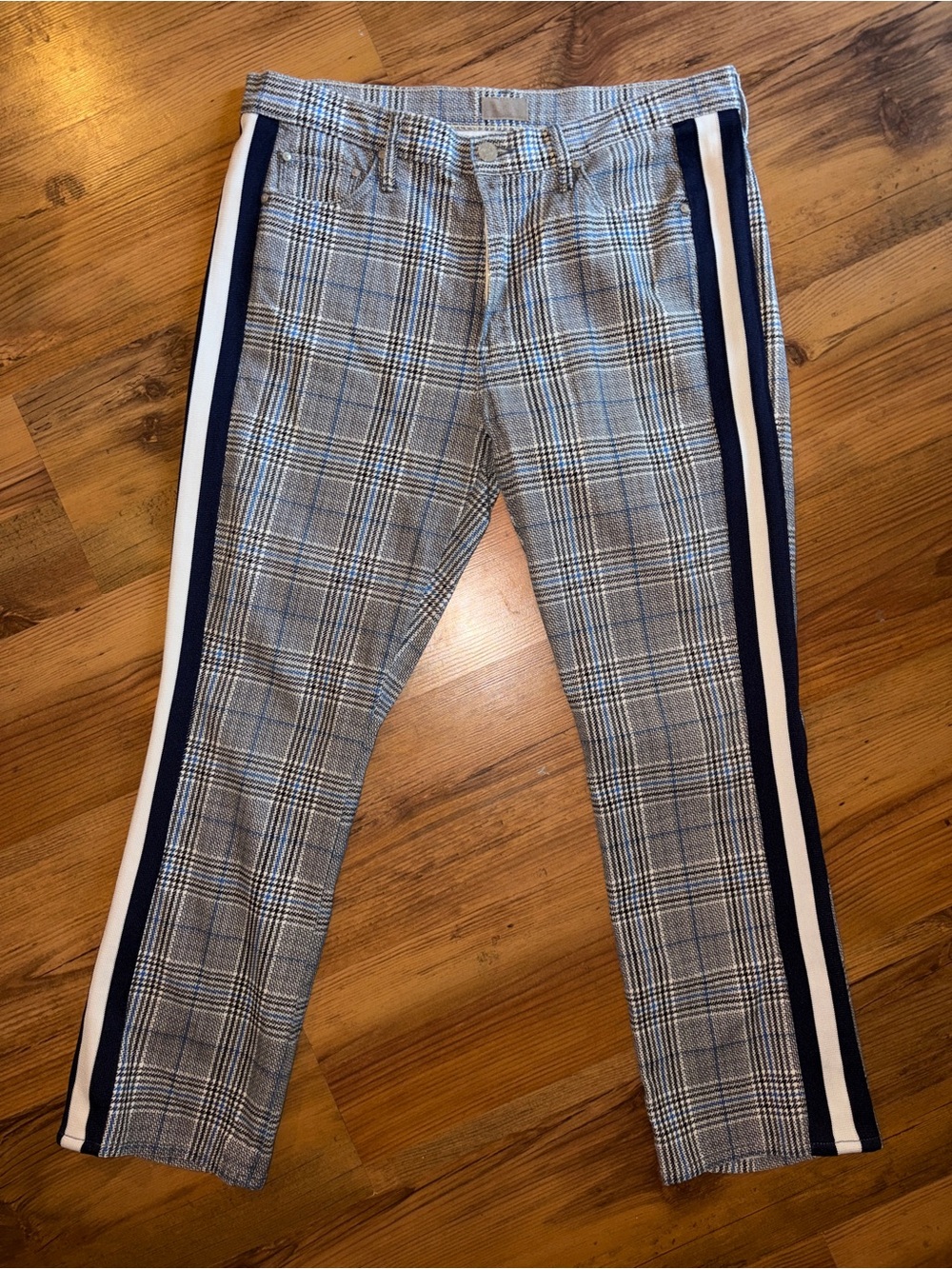 Mother Insider Ankle Plaid Tux Pants Jeans 32 - Picture 2 of 11